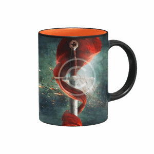 Ceramic Mug with Printed Sword
